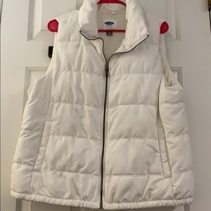 Old Navy winter white puffy vest sz XL petite